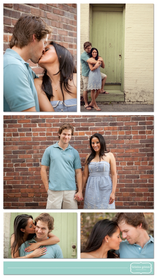 Downtown Sanford Engagement session, green door engagement, 